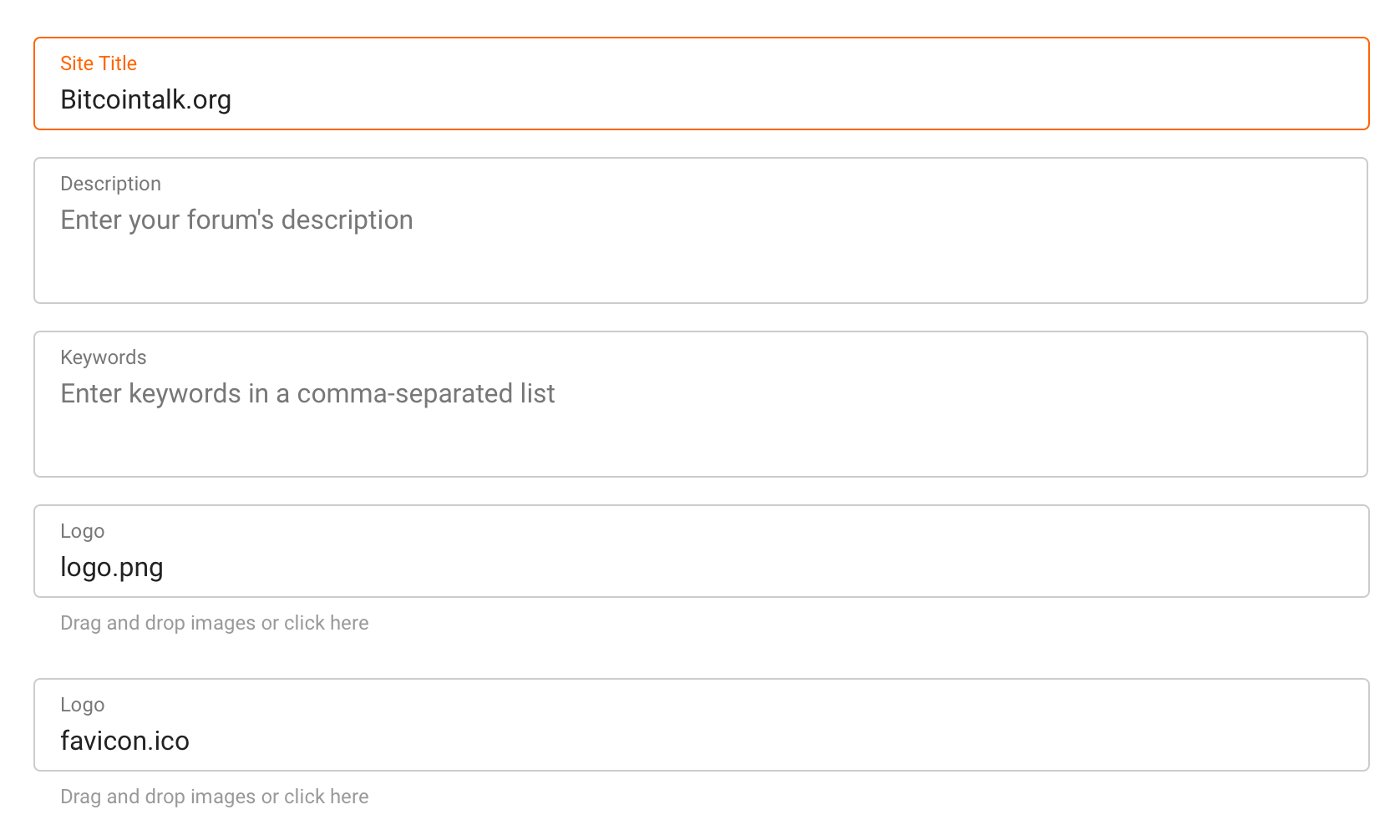 Fields with inline labels